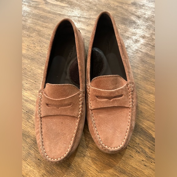 Aurélien soft suede pink driving loafers 39 made in Italy - Picture 1 of 12